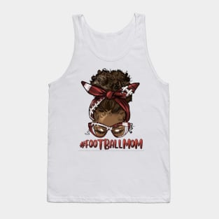 Afro Messy Bun Football Mom Tank Top